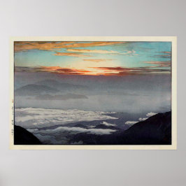 Pôster 鳳 凰 山, Monte Hōō, Hiroshi Yoshida, Woodcut