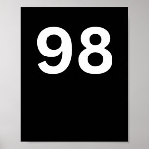 Poster 00398 Número 98 Noventa e oito W