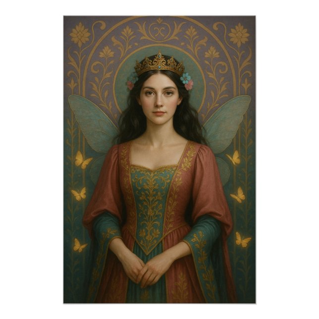 Pôster 004_A fairy princess in muted rose and teal green. (Frente)