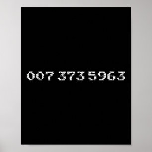 Poster 007-373-5963 Vintage Famous 45s Video Game Codes G