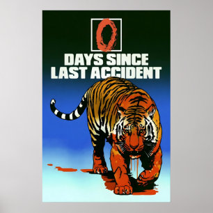 Poster 0 Dias Desde o Último Acidente Resumo Japonês