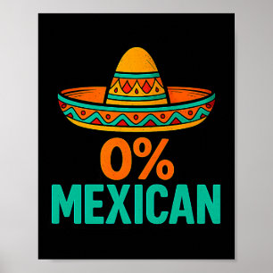 Poster 0 por cento mexicano engraçado cinco de maio sombr