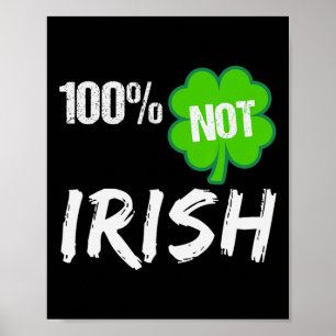 Poster 0% Shamrock Irlandês Feliz Dia de São Patrício 100