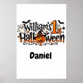 Poster 1º Halloween Abóbora Personalizado Bebê