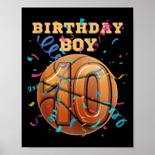Poster 10º Aniversário - 10 anos - Jogada de Basquete