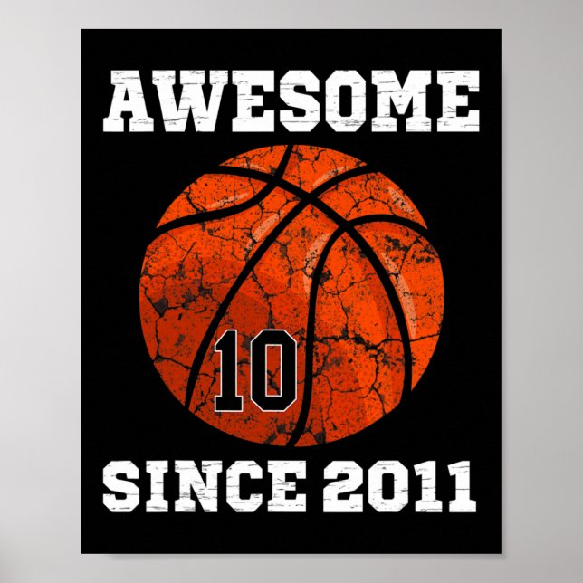 Poster 10º Aniversário Jogador de Basquete Dotado 10 Anos (Frente)