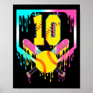 Poster 10º Aniversário Softll Home Plate Drip Sorvete 10