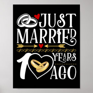 Poster 10º Recem casados de aniversário de casamento há d