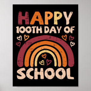 Poster 100º Dia Da Escola Arco-Íris Negro 100 Dias Profes