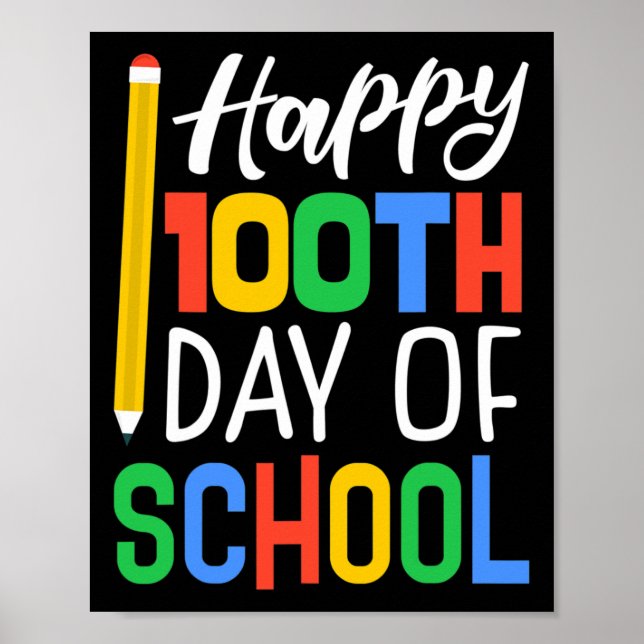 Poster 100º Dia Da Escola Para Professores Crianças (Frente)
