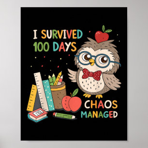Poster 100º Dia da Escola - Sobrevivi 100 Dias - Caos