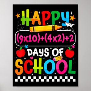 Poster 100º Dia De Escola Feliz 100 Dias Equação Matemáti