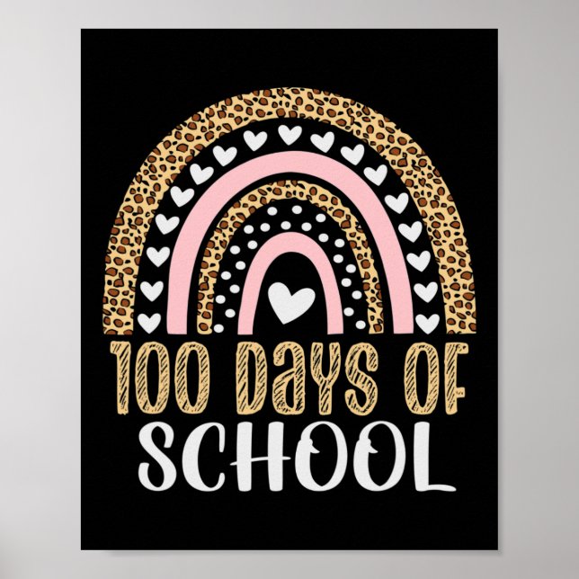 Poster 100º Dia De Professora Escolar 100 Dias De Arco-Ír (Frente)