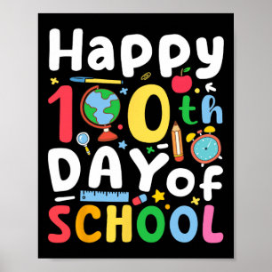Poster 100º Dia de Professores Crianças Meninas Feliz