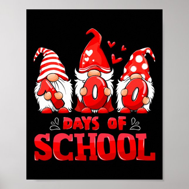 Poster 100º Dia De Professores Do Gnomo Escolar Estudante (Frente)
