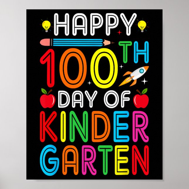 Poster 100º Dia De Professores Do Jardim De Infância 100  (Frente)