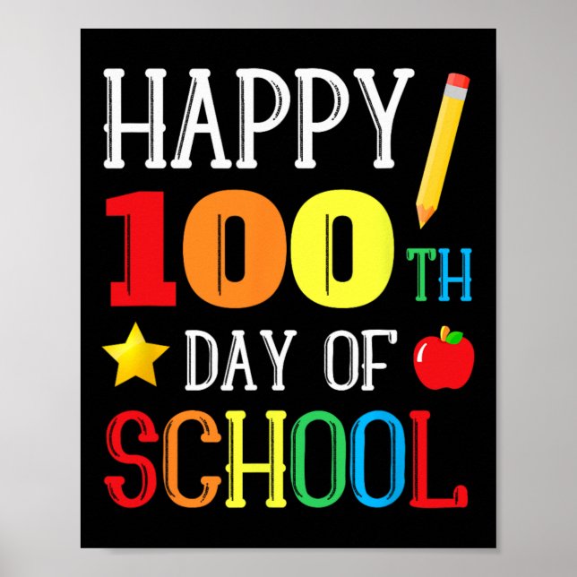 Poster 100º Dia de Professores Jovens Jovens Felizes 100  (Frente)