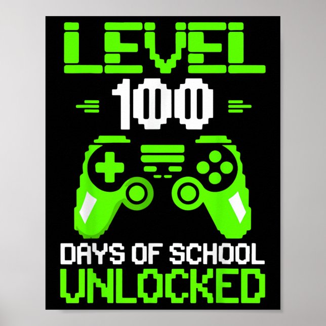 Poster 100º Dia De Videos games De Camisas De Escola (Frente)