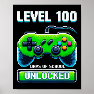 Poster 100º Dia de Videos games Escolares Jovens Jogador