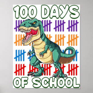 Poster 100º Dia Dino 100 Dias De Estudantes Escolares