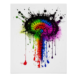 Pôster 1005 Groovy Rainbow Inkblot