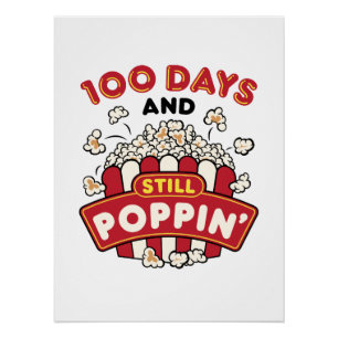 Pôster 100.º Dia da Escola 100 Dias e ainda Poppin
