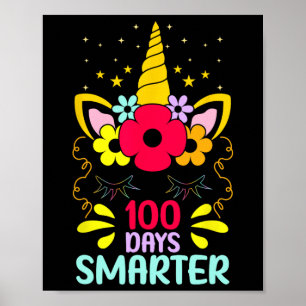Poster 100.º Dia Da Escola Unicórnio Raparigas 100 Dias