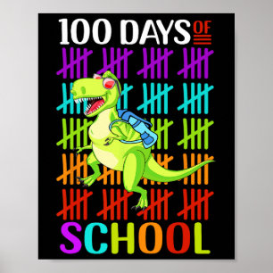 Poster 100.º Dia das Crianças Dino Felizes 100 Dias Dinos