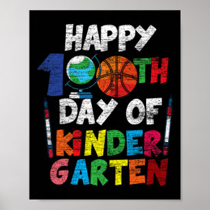 Poster 100. º Dia De Jardim Infantil Fora De 100 Dias De