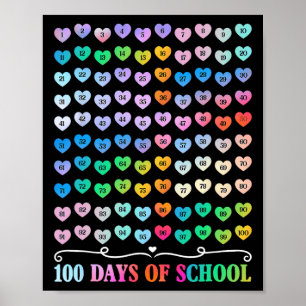Poster 100.º Dia de Professores Escolares 100 Dias Número