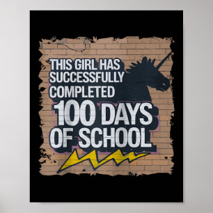 Poster 100. º dia Engraçadas Meninas e Carimbo; Estudante