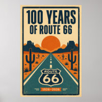 100 Anos de Route 66 Centenário Litografia