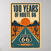 100 Anos de Route 66 Centenário Litografia