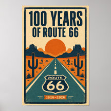 100 Anos de Route 66 Centenário Litografia