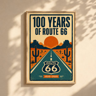 Poster 100 Anos de Route 66 Centenário Litografia