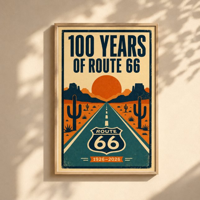 Poster 100 Anos de Route 66 Centenário Litografia (Criador carregado)