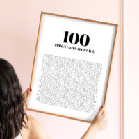 100 Coisas Que Eu Amo Sobre Você Minimalista Moder