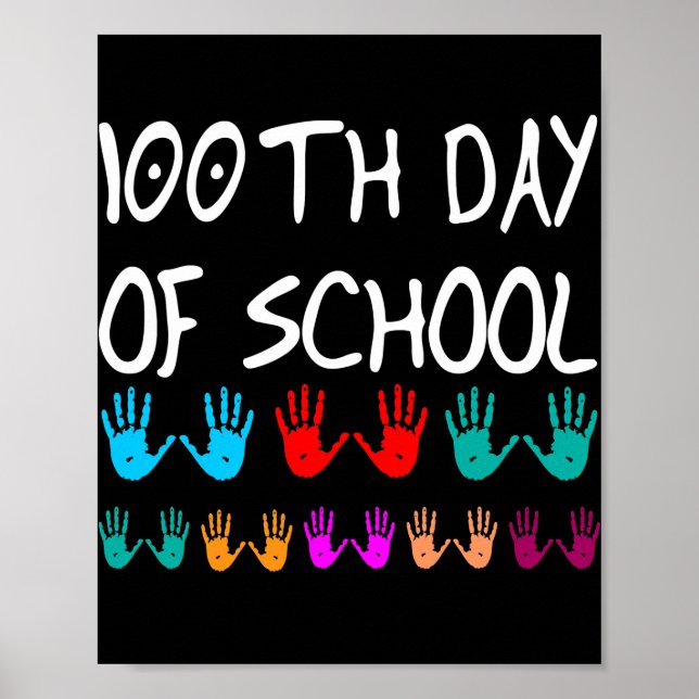 Poster 100 Days Of School Funny 100th Day Of School (Frente)