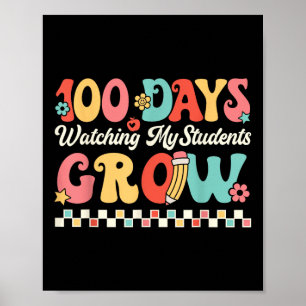 Poster 100 Dias Crescendo Com Estudantes 100º Dia De