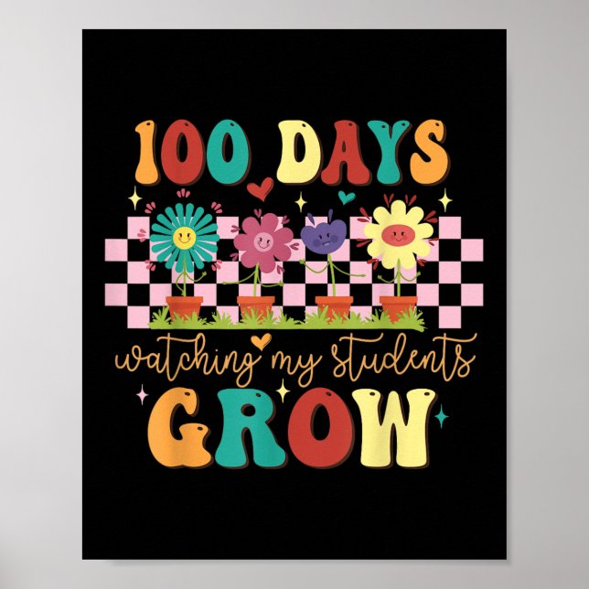 Poster 100 dias cultivando flores de boho 100 dias profes (Frente)