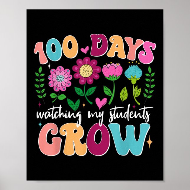 Poster 100 dias cultivando flores de boho 100 dias profes (Frente)