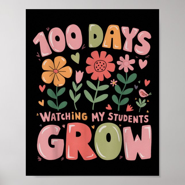 Poster 100 dias cultivando flores retrorreflectoras Profe (Frente)