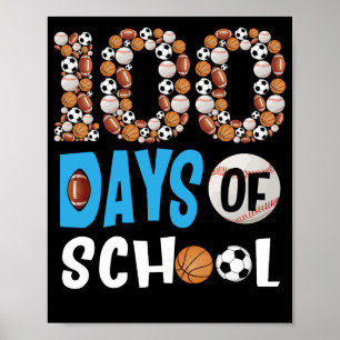 Poster 100 Dias Da Escola De Basquete De Beisebol