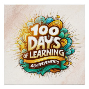 Pôster 100 dias de Alcanços de Aprendizagem Educacionais