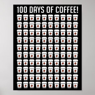 Poster 100 Dias De Apreciação Do Professor De Café 100 Di