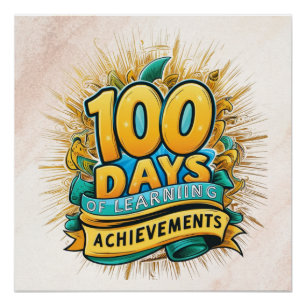 Pôster 100 Dias de Aprendizado de Design Educacional Colo