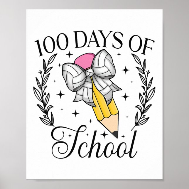 Poster 100 Dias De Arco De Lápis De Lápis De Voliclo Esco (Frente)