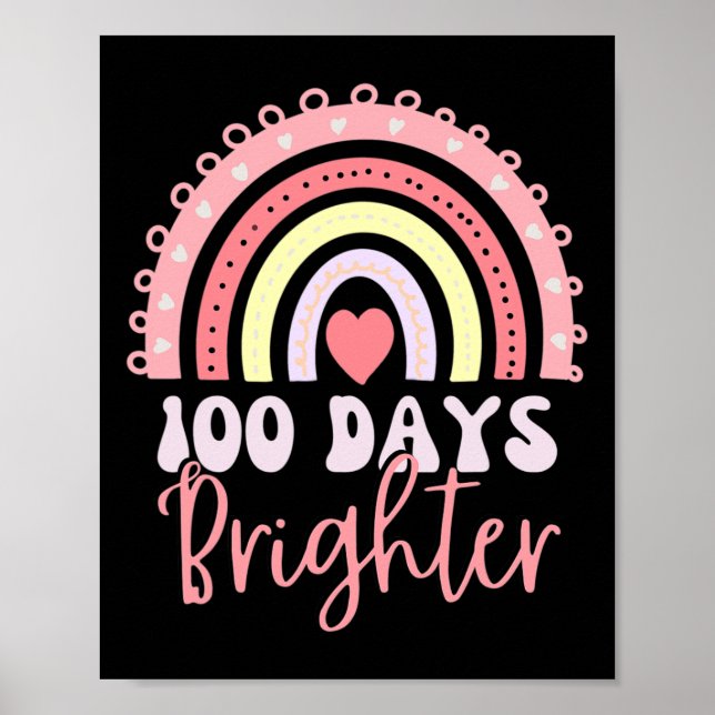 Poster 100 Dias De Arco-Íris Escolar 100 Dias Brighter 10 (Frente)
