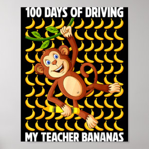 Poster 100 dias de bananas da professora de condução 100º