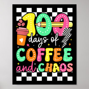 Poster 100 Dias De Café & Professor De Caos Retro 10